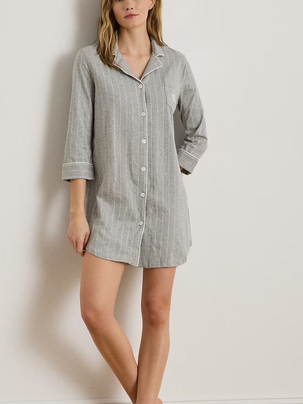 Lauren Ralph Lauren Gray Cotton Sleep Shirt